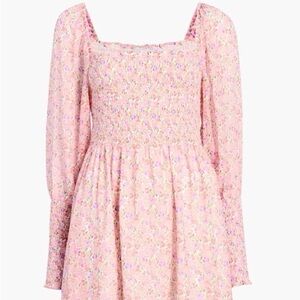 Hill House Grace Nap Dress in Pink Multi Pansy